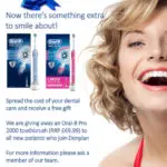 A free Oral-B Pro 200 toothbrush for all new patients who join Denplan.